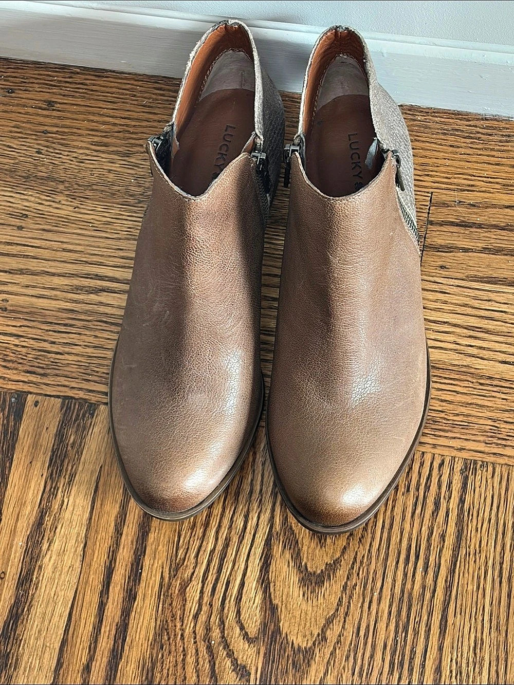 Lucky Brand Brown Leather Ankle Boots Size 8